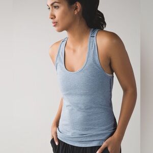 Lululemon Superb Tank Heathered Blue Denim Sleeveless Top Activewear Movement